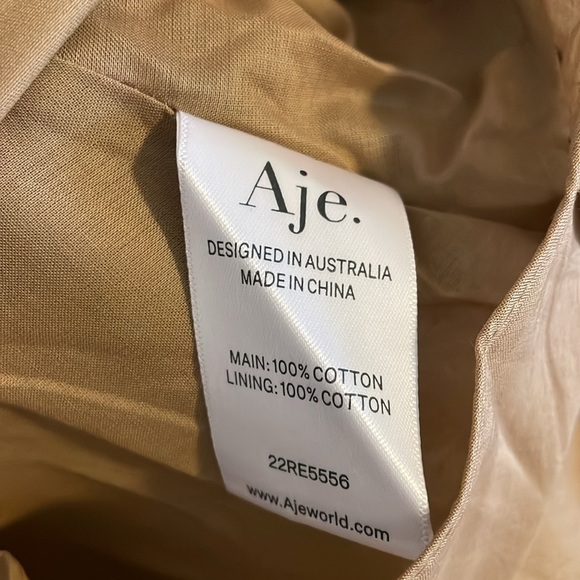 Aje Henriette Tie Strap Midi Dress US Women’s Size 6 Cut Out NWT Willow Brown - Picture 14 of 16